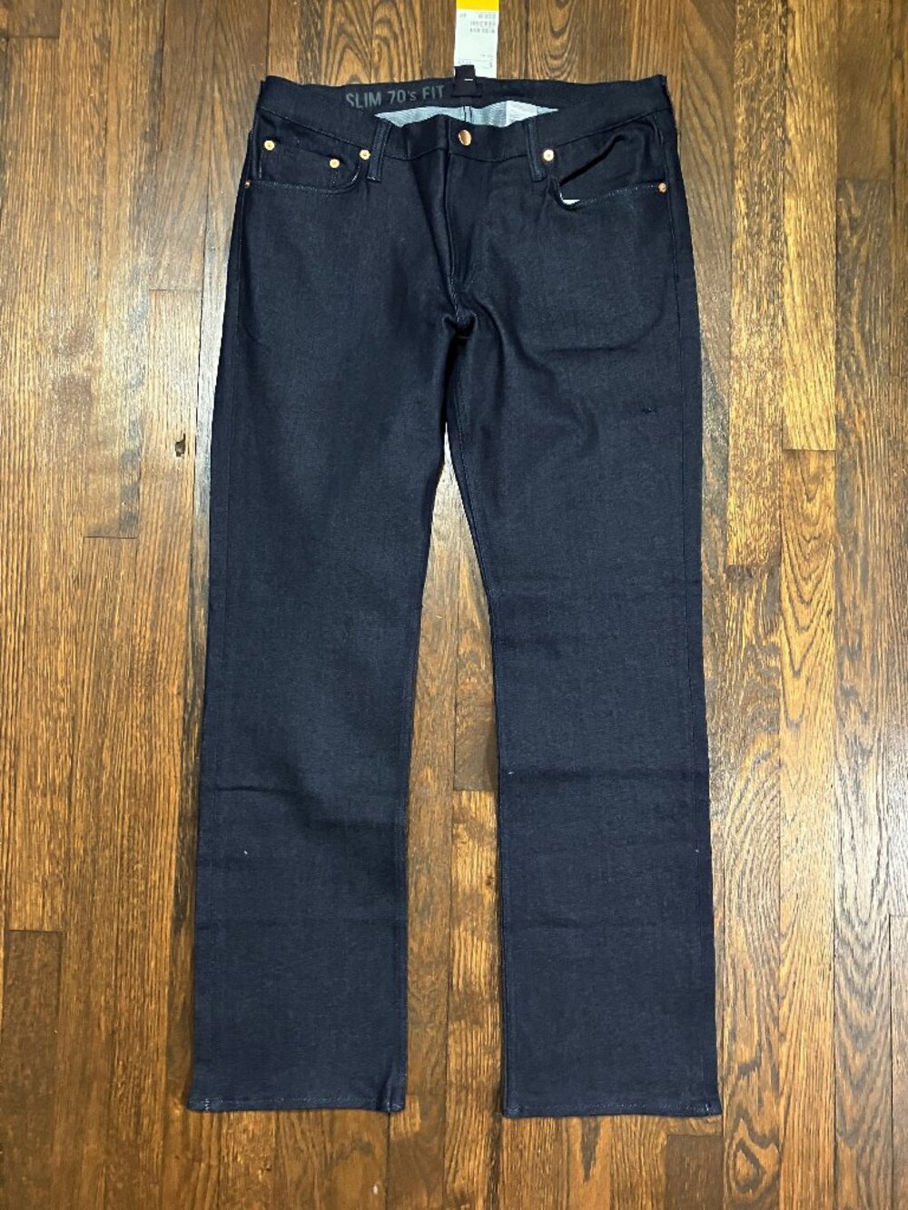 H&M Men's Slim 70's Fit Dark Blue/Black Rinse Denim Jeans 5-Pocket 36/30 NWT